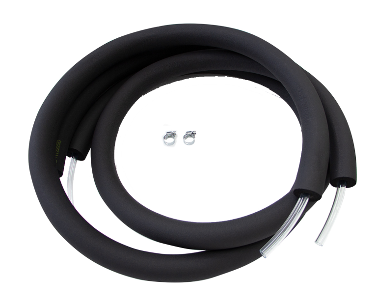 Juego de 2 tubos de 2 metros con aislante con abrazaderas metálicas.