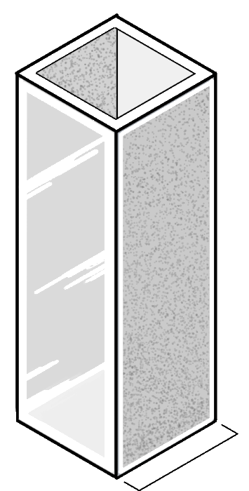 Cubeta de cuarzo de 10 mm de paso.