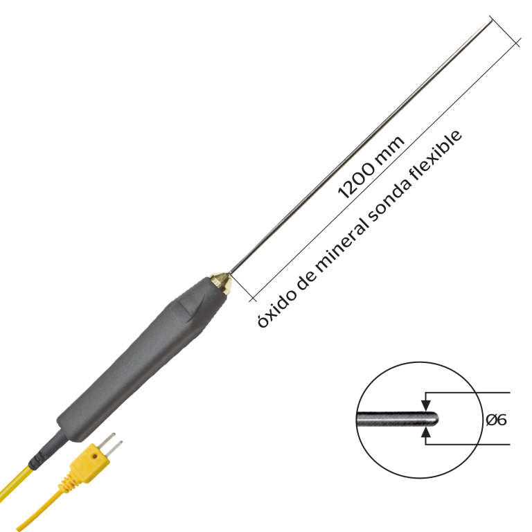 Sonda de temperatura termopar K, FLEXIBLE