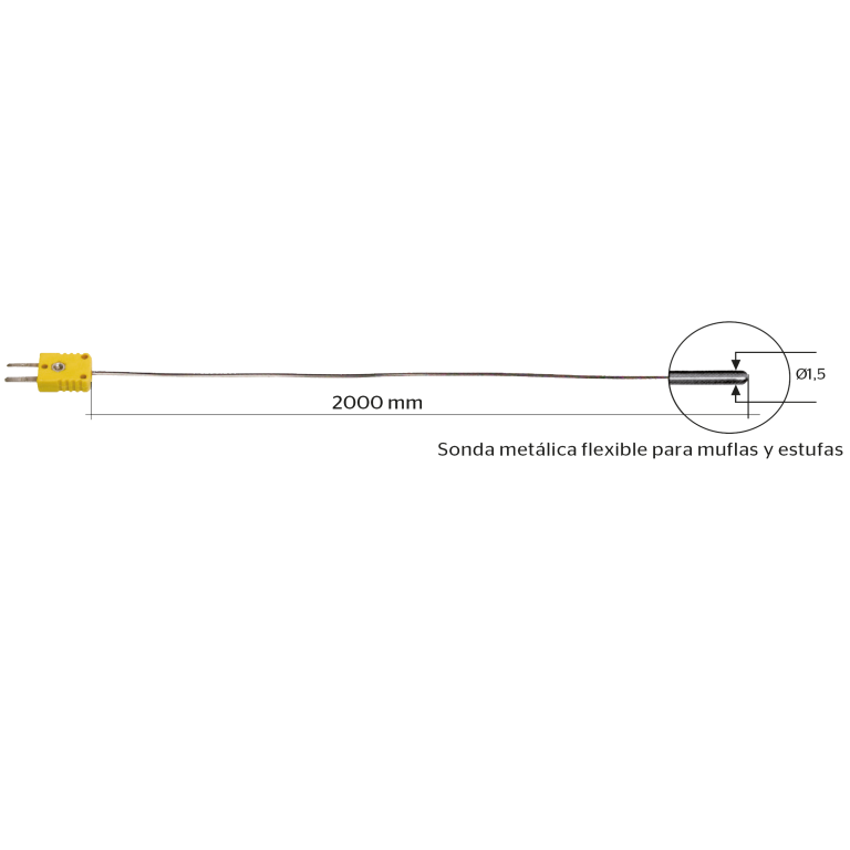 Sonda de temperatura termopar K, para control de muflas