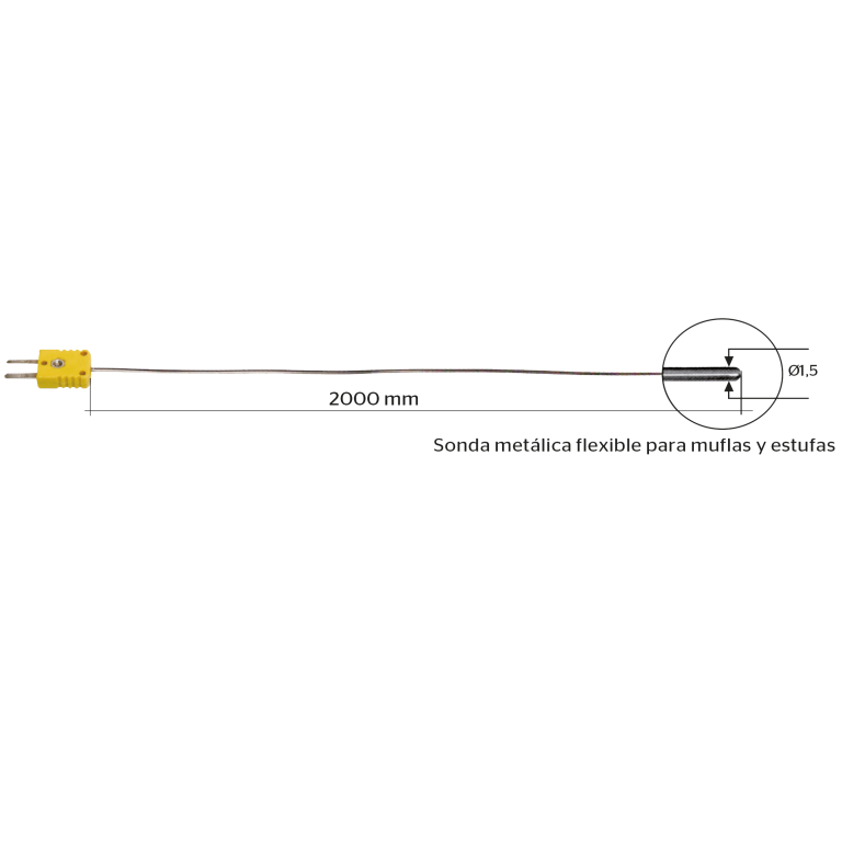 Sonda de temperatura termopar K, para control de muflas